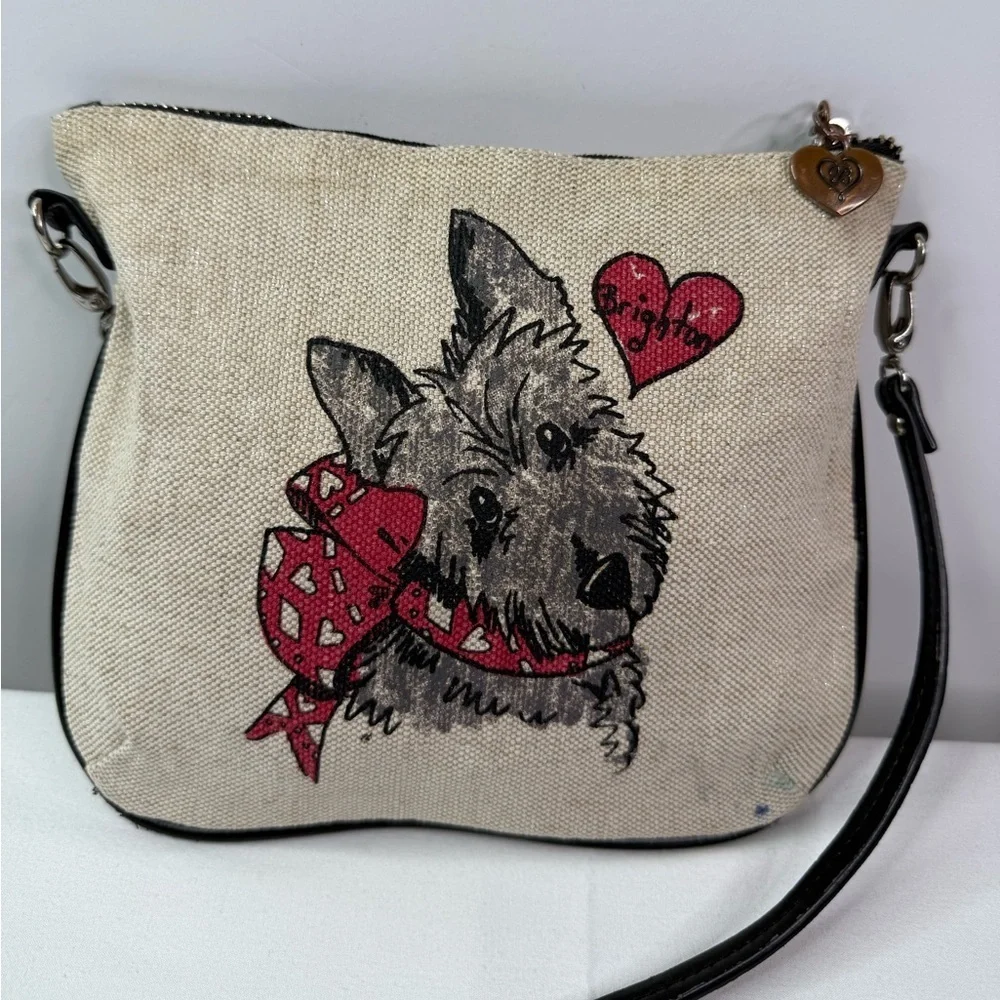 Brighton Scottie Dog Exercise I’d Rather Accessorize! Small Crossbody Bag Canvas